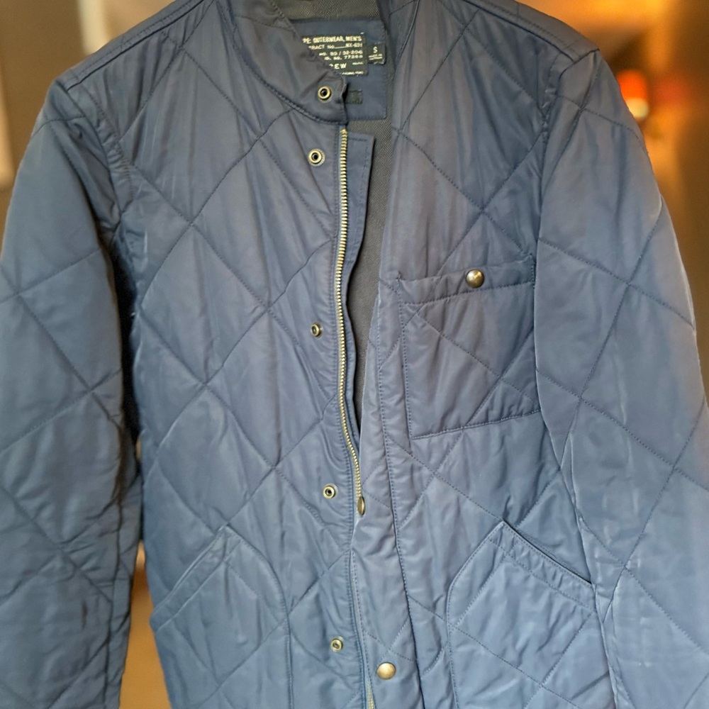 J. Crew Blue Lightweight Quilted Shirt Jacket